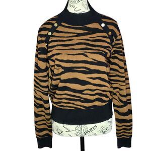 Michael Kors mock neck animal print pullover sweater Medium
